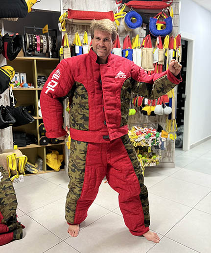full protection bite suit FDT red